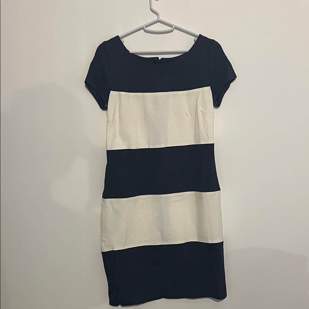 Banana Republic Navy  and Cream Colorblock stripped Mini Dress